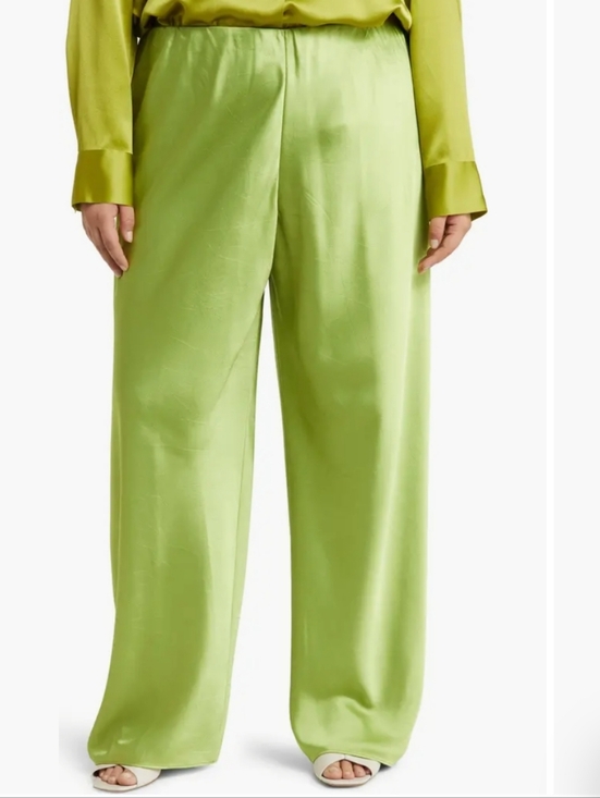 Vince Pants - NWT Vince Wide Leg Satin Pants Size 2X Green Formal Business Casual Feminine